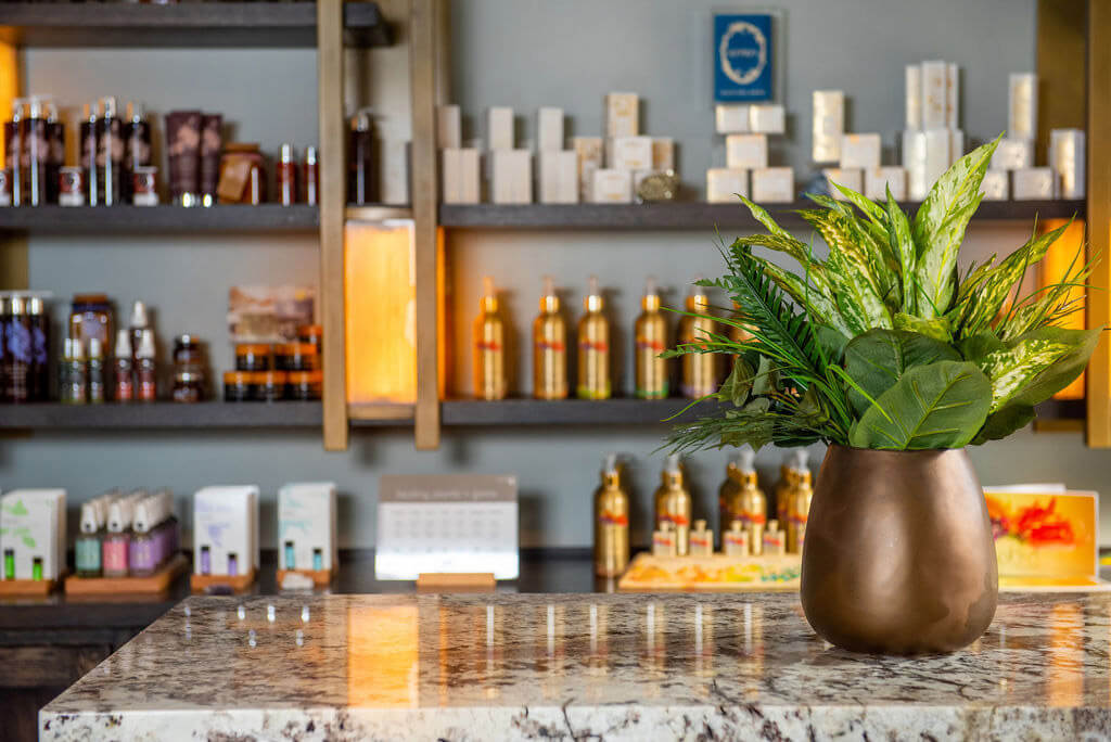 Front desk at hotel spa