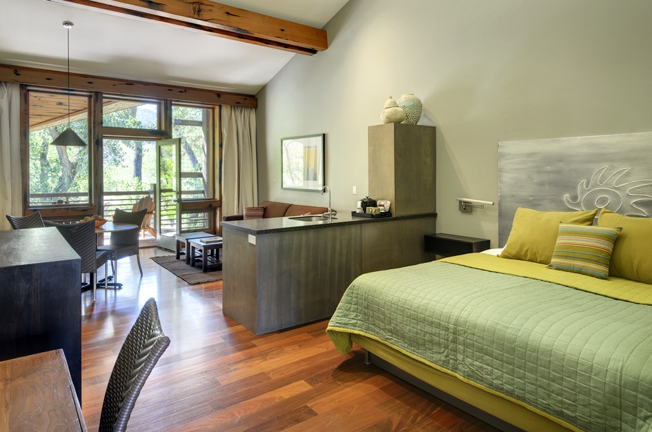 Hotel suite with king size bed