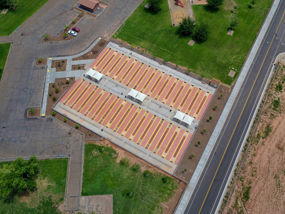 Aerial view of horseshoe complex