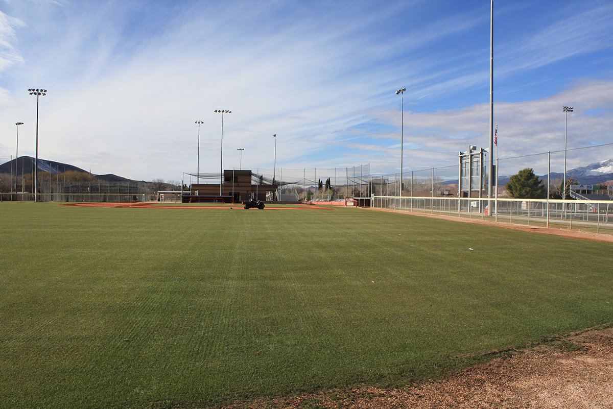 Wide view of baseball field