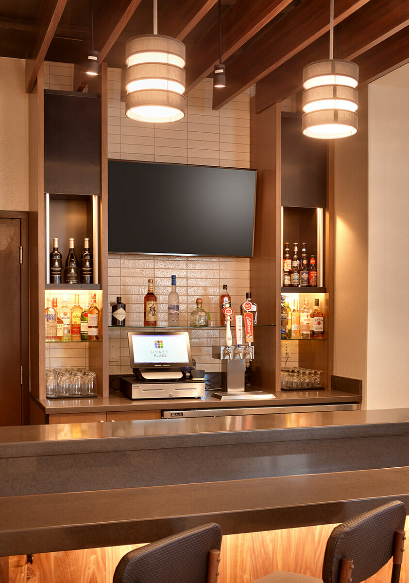 Coffee bar with cocktails