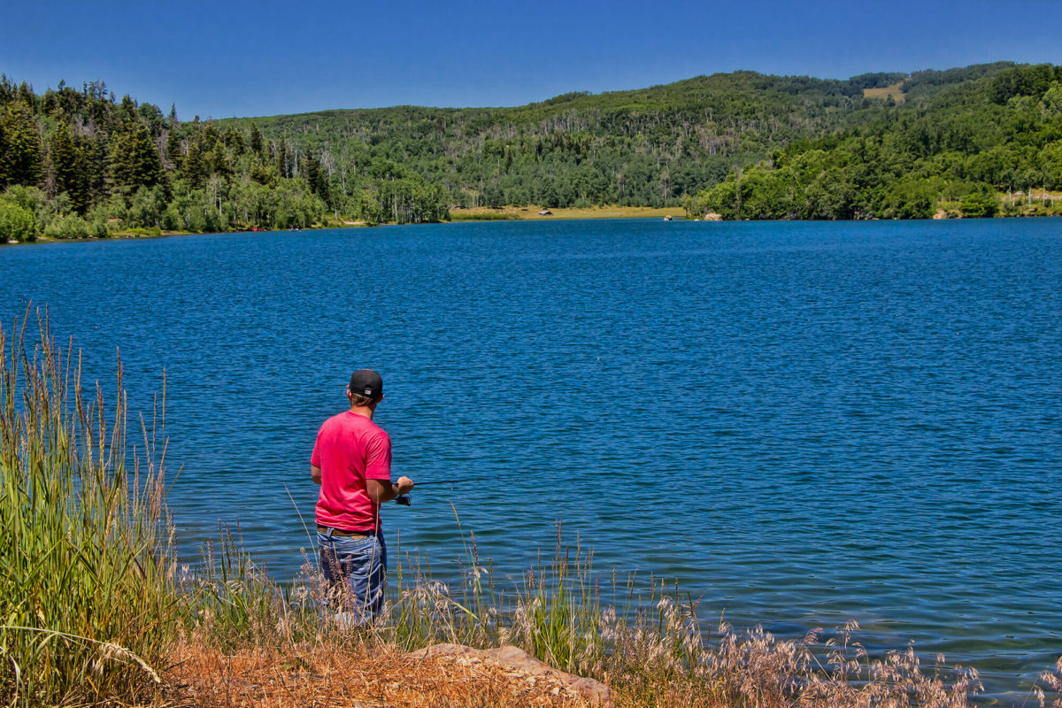 Man fishing in the Kolob Reservoir