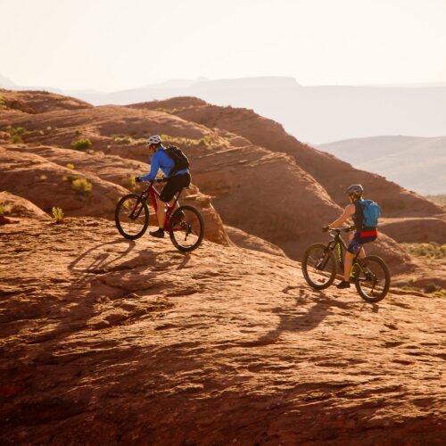 mountain biking couple church rocks 012