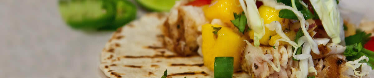 Fish taco with mango salsa