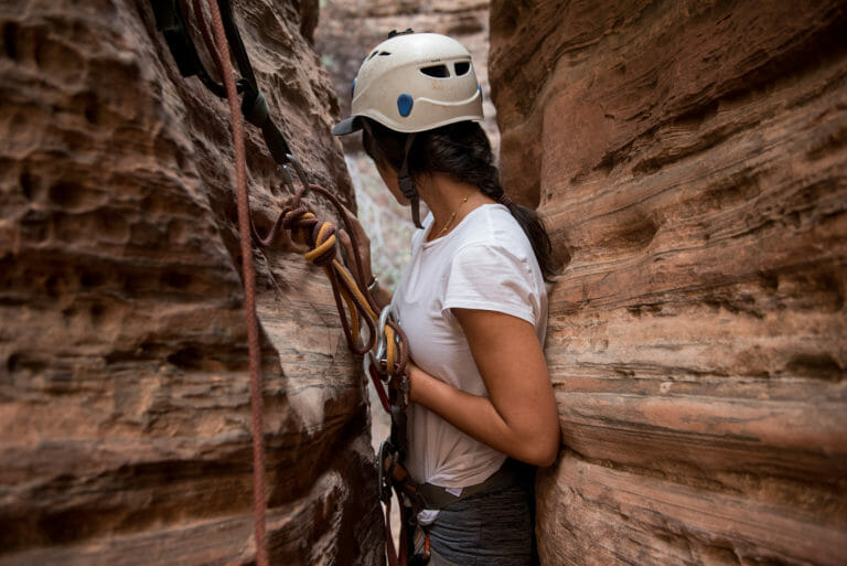 woman canyoneering